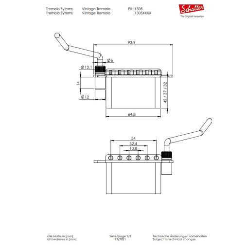 Schaller Tremolo Vintage stilusú