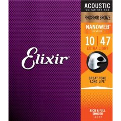 Elixir 16002 akusztikus gitárhúr 10-47