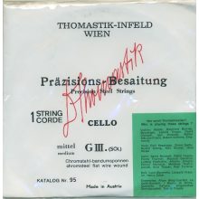 Thomastik csellóhúrok Präzision acél, tömör magos közepes G húr