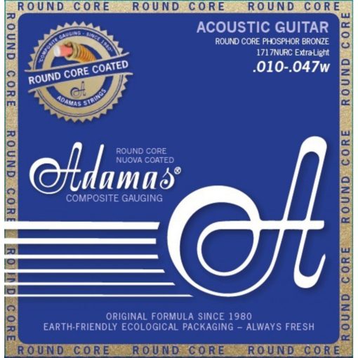 Adamas akusztikus gitár-húrok Nuova Phosphor Bronze beschichtet Round Core Extra Light .010 -.047