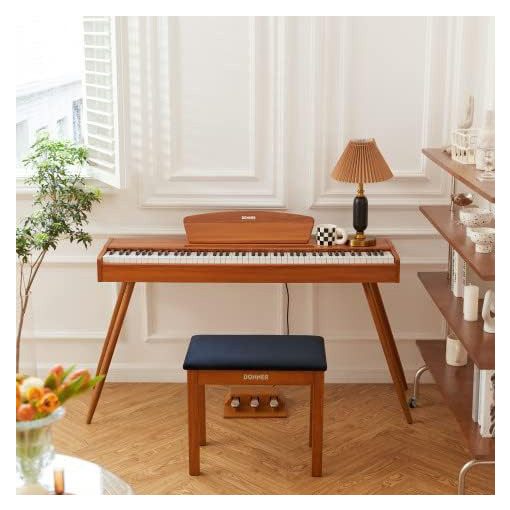 Donner zongoraszék tárolóval, fa