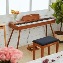 Donner zongoraszék tárolóval, fa