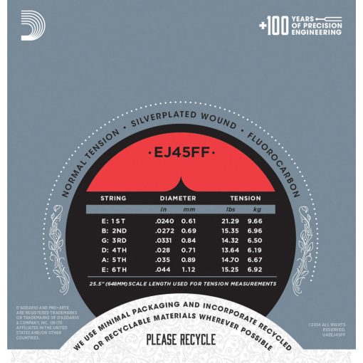 D'Addario EJ45FF klasszikusgitár húr