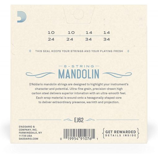 D'Addario EJ62 mandolin húr