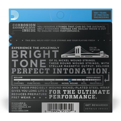 D'Addario EXL116 elektromos gtárhúr készlet 11-52