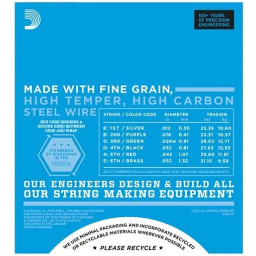 D'Addario EXL116 elektromos gtárhúr készlet 11-52