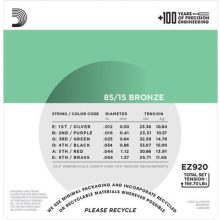 D'Addario EZ920 akusztikus gitár húr 12-54