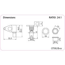 Ortega OTMUB-GB Basszus ukulele hangoló kulcs fekete