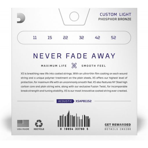 D'Addario XSAPB1152 akusztikus gitár húr készlet 11-52